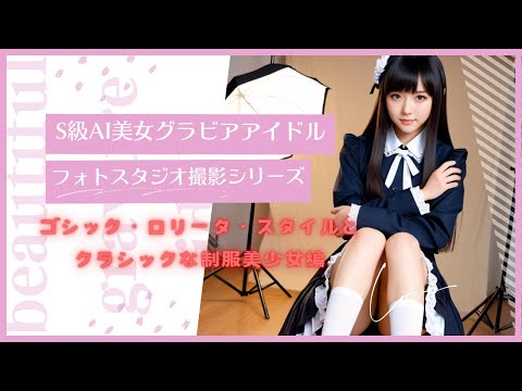 【AI美女／LookBook】S級AI美女グラビアアイドルフォトスタジオ撮影シリーズ【ゴシック・ロリータ・スタイルJK制服美少女編】#AI美女 #ailookbook #ai美女リアル #aiグラビア