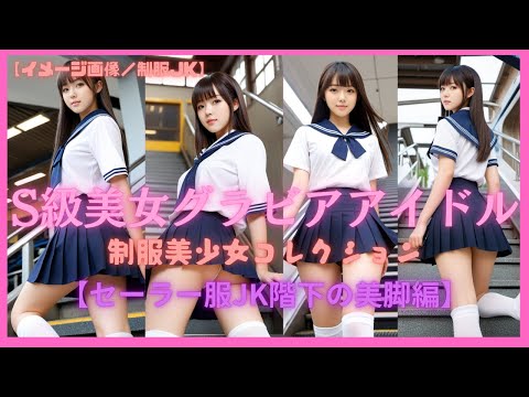 【AI美女／制服JK】S級AI美女グラビアアイドル制服美少女コレクション【セーラ服JK階下の美脚編】#ailookbook #ai美女リアル #セーラー服 #ai美女