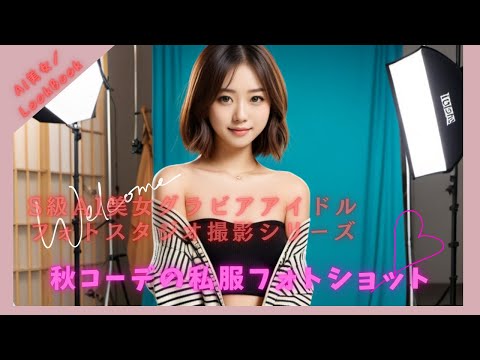 【AI美女／LookBook】S級AI美女グラビアアイドルフォトスタジオ撮影シリーズ【秋コーデ私服美少女編その1】#AI美女 #ailookbook #ai美女リアル #aiグラビア