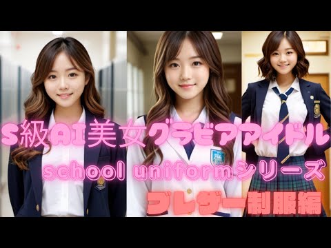 S級AI美女グラビアアイドルschool uniformシリーズ『ブレザー制服編』