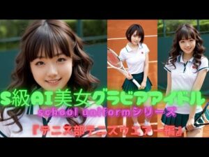 S級AI美女グラビアアイドルschool uniformシリーズ『テニス部テニスウエア編』