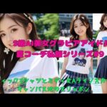 S級AI美女グラビアアイドル夏コーデ私服シリーズ#9 『グラフィックTシャツとミディ丈Aラインスカート、キャンバス地のスリッポン』