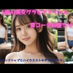 S級AI美女グラビアアイドル夏コーデ私服シリーズ#4 『ルーズなタンクトップとハイウエストのデニムパンツ、スニーカー』